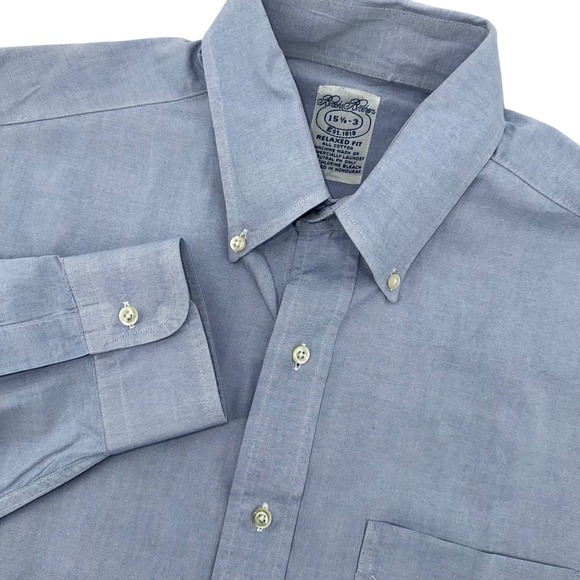 Brooks Brothers Other - Brooks Brothers Relaxed Fit Button Down Shirt Men's 15 1/2 3 Blue Cotton